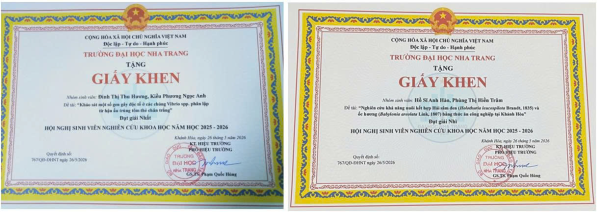 Sinh viên Khoa Nuôi trồng Thủy sản đạt thành tích ấn tượng tại Hội nghị Sinh viên Nghiên cứu khoa học cấp Trường năm học 2025–2026