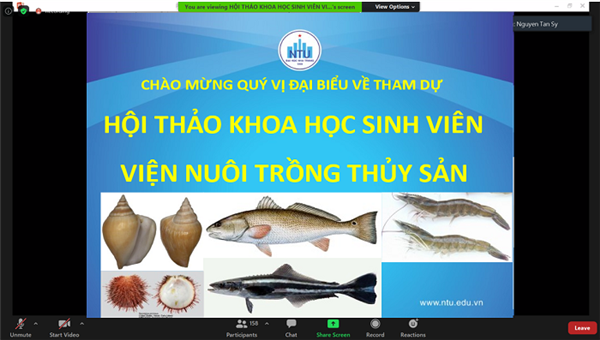 Viện Nuôi trồng Thủy sản tổ chức thành công "Hội thảo Khoa học Sinh viên" năm 2021