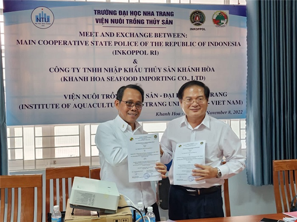 Viện Nuôi trồng thủy sản: ký kết hợp tác Công ty Cổ phần thủy sản Dương Hùng Miền Trung, tiếp đón và làm việc với Đoàn công tác của Indonesia