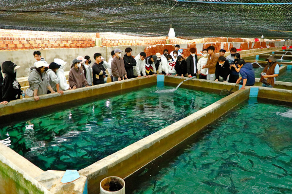 Sinh viên hai lớp 65.NTTS-KS và 65.NTTS-CN đi thực tế nghề nghiệp tại các trang trại sản xuất giống và nuôi cá nước lạnh tại Lâm Đồng