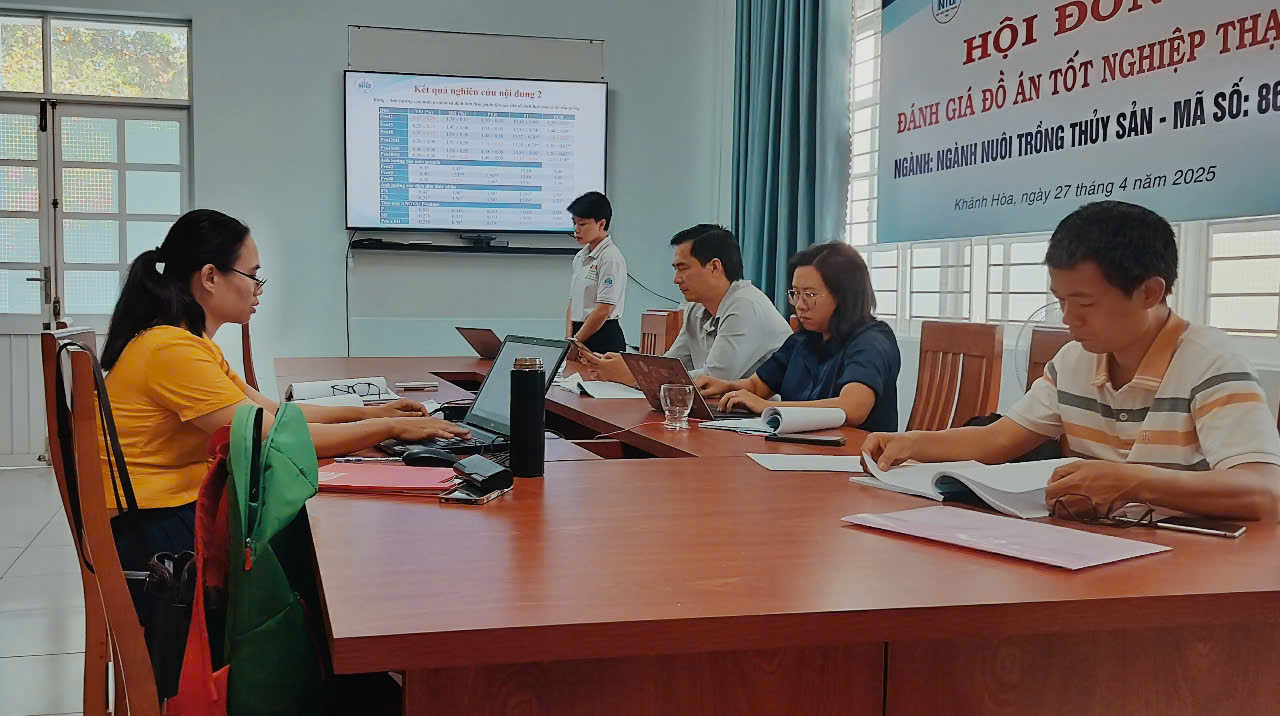 Viện Nuôi trồng Thủy sản tổ chức nghiệm thu 04 đề tài Nghiên cứu Khoa học của sinh viên trong tháng 4/2025